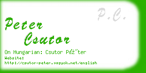 peter csutor business card